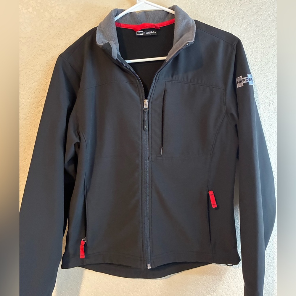 Harbor Bay Black Jacket with Red and Gray Details